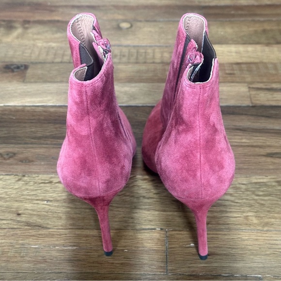 Jeffrey Campbell Nixie Pointed Toe Red Suede Stiletto Heel Bootie Size 6.5 - Picture 6 of 7